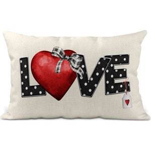 Love Pillow, Valentines Day Decor, Love Lumbar Pillow Cover, Love 12x20 Decor, Gift for Her, Wedding Pillow, Love Decor Living Room X-VAL001