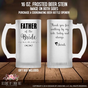 Personalized Father of the Bride Beer Mug Father of the Bride Gift Wedding Gift for Dad Beer Mug for Father in Law MPH227