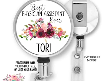 ZBBFSCSB Funny Physician Assistant In Progress Black Glitter Badge Reel...
