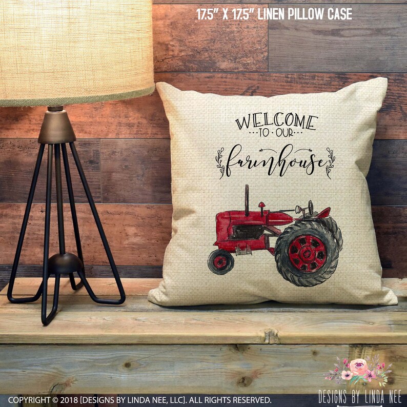 Farmhouse Pillow Tractor Pillow Cover to Our Farmhouse Etsy