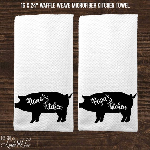 Farmhouse Kitchen Personalized Waffle Weave Kitchen Towel
