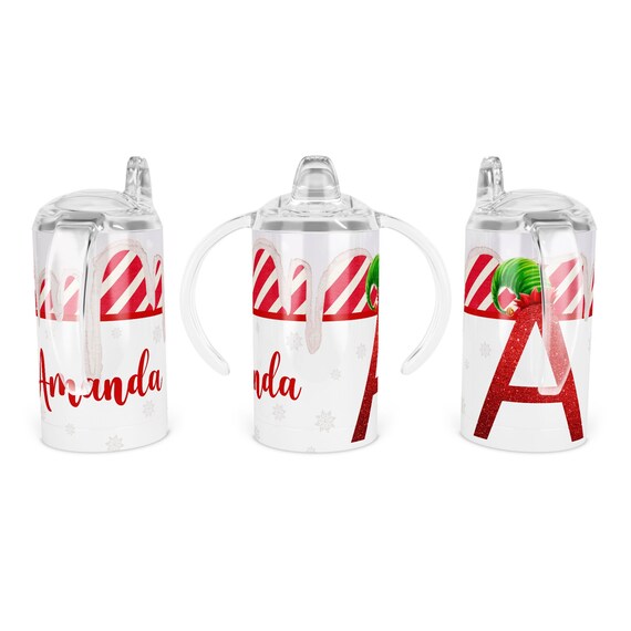 Personalized Christmas Sippy Cup Tumbler, Custom Gift for Toddler, Kids  Cup, Elf Mug, Initial Gift, Candy Cane Tumbler, Baby Gift X-XMS047 