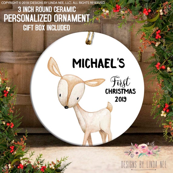 Custom Christmas Baby Boy Christmas Ornaments Baby's First Christmas  Ornament Baby Boy's Personalized Baby - Main Image