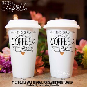 Christian Travel Coffee Mug, Inspirational Mug, Christian Gift, Coffee and Grace, Travel Mug, Christmas Gift, Faith Mug, Religious Mug MCH12
