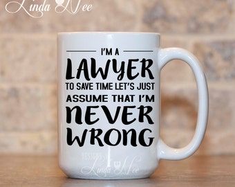 Avocat une tasse de café, cadeau pour avocat, jamais mauvais avocat, procureur drôle cadeau, cadeau de l’école de droit, Law School Graduation Geek Mug procureur MSA150