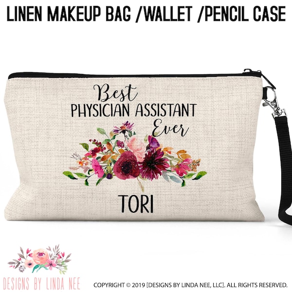 Personalized Gift for Physician Assistant, Graduation Gift for PA, Custom Cosmetic Bag Gift for Doctor PA Student Gift Medical Student CBP39
