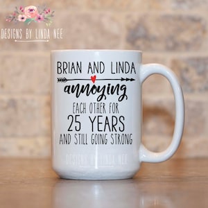 Personalized Wedding Anniversary Mug Funny Anniversary Gift Parents Anniversary Custom Names 25th Anniversary 50th Anniversary MPH588