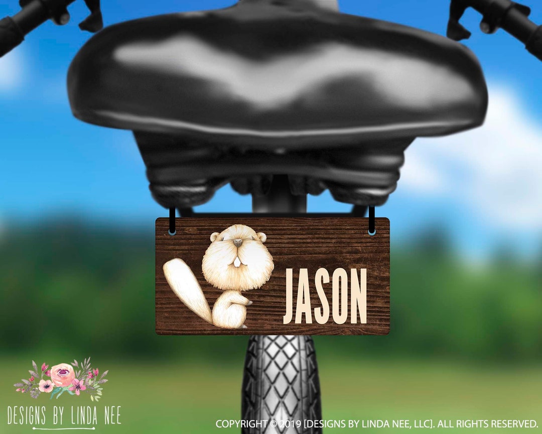 Personalized Bike License Plate Kids Beaver License Plate Boys Etsy