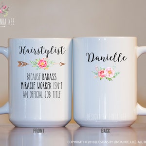 Hairdresser Gift Personalized Hairstylist Gift Beauty School Graduation Gift Hair Stylist Mug Hair Salon Decor Badass Hairdresser MPH569