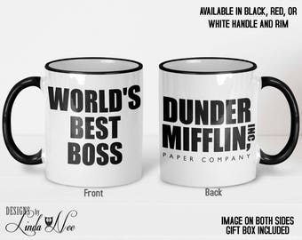 The Office TV Show Mug, Dunder Mifflin Paper Company, World's Best Boss Mug, Michael Scott, Dwight Schrute, The Office Tv Show Gift MPH410