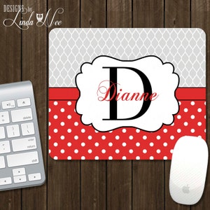 Monogrammed Mouse Pad Personalized Mousepad Custom Mouse Pad Personalized Mouse Pad Teacher Appreciation Gift Monogram Gift Desk Decor A14