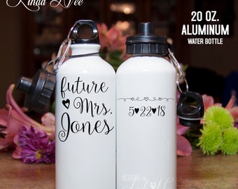 Future Mrs. Water Bottle, Engagement Gift, Personalized Mrs. Bridal Shower Gift, Proposal Gift, Personalized Engaged Gift Bride to Be MPH106