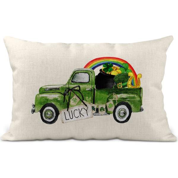 Lucky Shamrock Pillow, St Patricks Day Decor, St Patrick Pillow Cover, Spring Pillow, Spring Decor, Spring Gift, Decorative Pillow, Custom main image 0