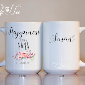 Personalisierte Glück wird eine NANA NANA Est gegründet Becher, Becher Baby Reveal Becher, Schwangerschaftansage, Oma Nana Nanny Oma MPH257