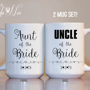 Aunt and Uncle of the Bride Mug Set, Uncle of the Bride Gift, Aunt of the Bride Gift, Gift for Uncle, Gift for Aunt, Wedding Gifts Mug MPH60