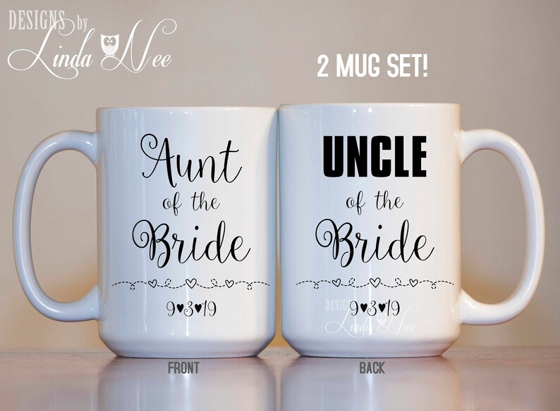 Aunt and Uncle of the Bride Mug Set Uncle of the Bride Gift | Etsy