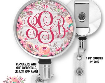 Badge Reel Retractable Nurses Badge Reel Badge Clip Badge Reel Personalized Gift for Nurse Graduation Gift for Nurse RN Gift ID Work ID BRP2