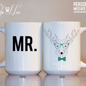 Mr. Hipster Deer Coffee Mug, Gift for Him, Funny Hipster Gift, Mr. Mug, Mr. Gift, Mr. Gift Idea, Mr. Deer Mug, Deer Mug Geek Mug Nerd MPH194
