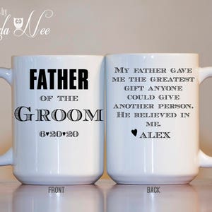Father of the Groom Mug, Father of the Groom Gift, Personalized Gift for Father of the Groom, Wedding Gift for Dad Custom Wedding Mug MPH464