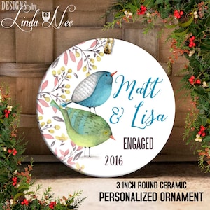 Engagement Christmas Ornament, Just Engaged Ornament Mr and Mrs Ornament Personalized Engagement Gift Engagement Party First Christmas OCH51