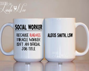 Personalized Social Worker Mug, LSW, LCSW, CSW, Funny Counselor Mug, Social Work Gift, Funny Social Worker Mug, Lcsw, Therapist Mug, MPH281