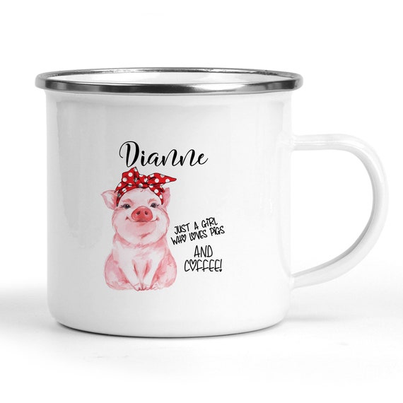 Personalized Pig Mug, Cute Pig Mug Customized With Your Name and Just a  Girl Who Loves Pigs and Coffee J-WEL001 - Etsy