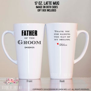 Father of the Groom Gift, Personalized Father of the Groom Latte Mug, Personalized Wedding Gift for Father in Law MPH151