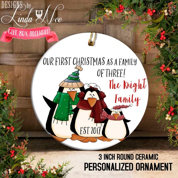 Our First Christmas as a Family of Three, Mommy and Daddy Ornament