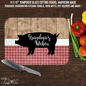Grandma&#39;s Kitchen Cutting Board, Glass Cutting Board, Gift for Grandma, Gift for Grandmother, Mom, Nana Housewarming Gift, Monogrammed CBP12