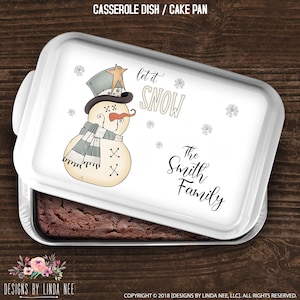 Personalized Cake Pan Casserole Dish Christmas Housewarming Gift Wedding Gift Bridal Shower Gift Custom Hostess Gift Monogrammed Dish  HCD9