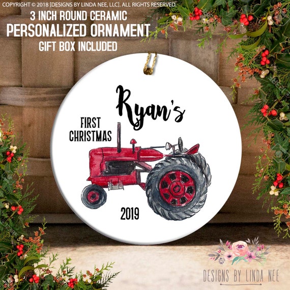 Baby Boy's First Christmas Ornament Baby Boy Tractor Ornament Baby's 1st  Ornament Farmhouse Ornament Personalized Ornament for Boy OCH188