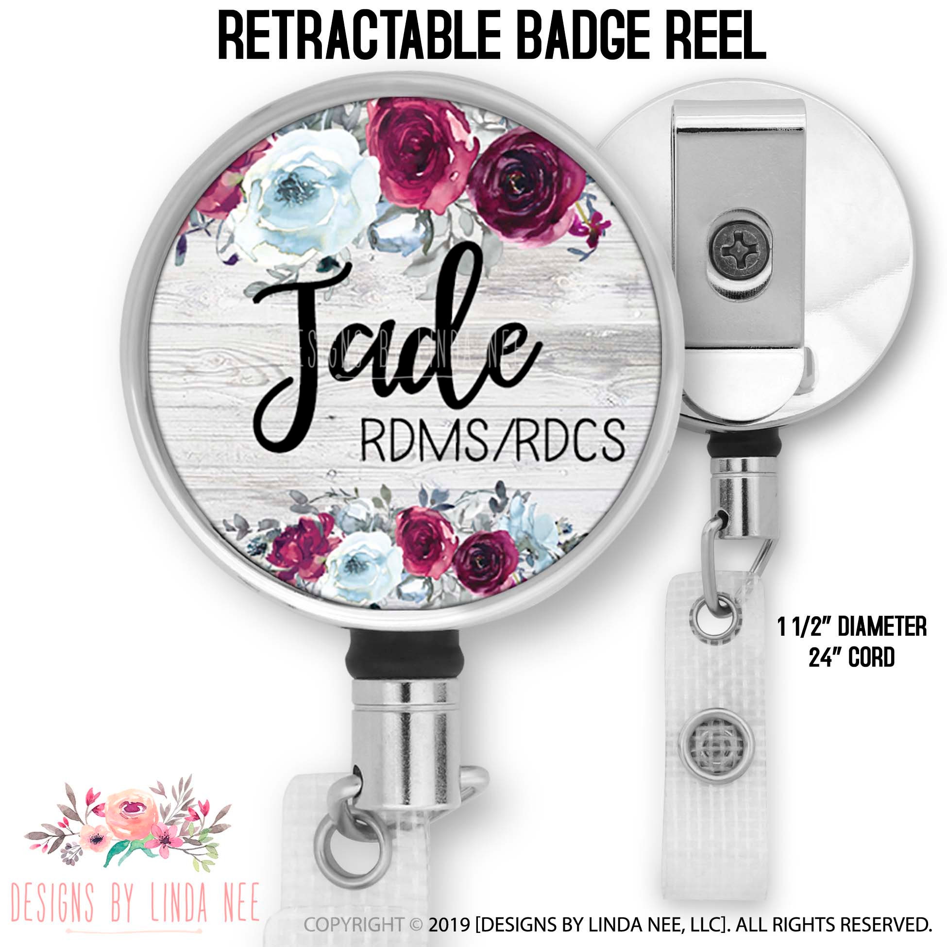 Medical Sonographer Personalized Retractable Badge Reel Medical Badge Reel Nurse Badge ID OB/GYN Rn BSN Dental Assistant CDA RDA Cam BRP22