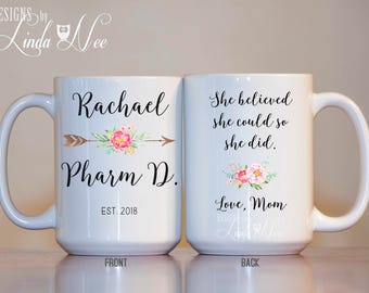 Pharmacist, Pharmacist Gift, Pharmacy, Pharmacy Graduation, Pharmacy Gift, Pharmacist Mug, PharmD, PHD Mug, Graduation Gift, RX Gift MPH343