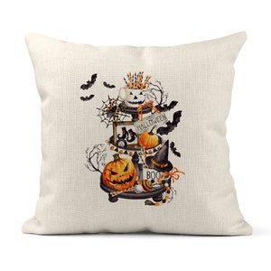Halloween Pillow Cover, 18x18 Halloween Pillow Cover, Halloween Decor, Fall Pillow, Pumpkin Pillow Decor, October 31st X-HAL007