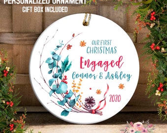 Engagement Ornament, 2023 Engaged Ornament, Couples Ornament, Just Engaged Ornament, Engagement Announcement, Engagement Party Gift OCH306