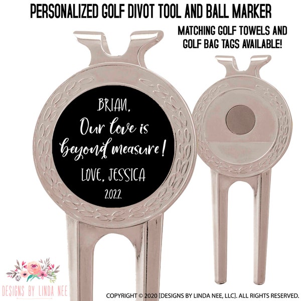 Golf Divot Tool Personalized Gifts for Golfer Golf Ball Marker Golf Accessories Sport Towel Custom Towel Bag Golfing Gift Golf Bag Tags GTO3