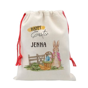 Borsa personalizzata Peter Rabbit, sacco pasquale Flopsy Kids, borsa regalo pasquale extra large, cestino pasquale, borsa pasquale, Peter Cottontail B-EAS007