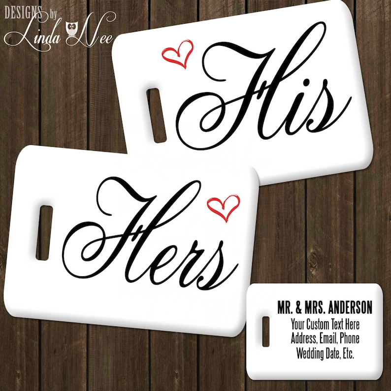Personalized Luggage Tags His and Hers Luggage Tag Set Bag Etsy UK