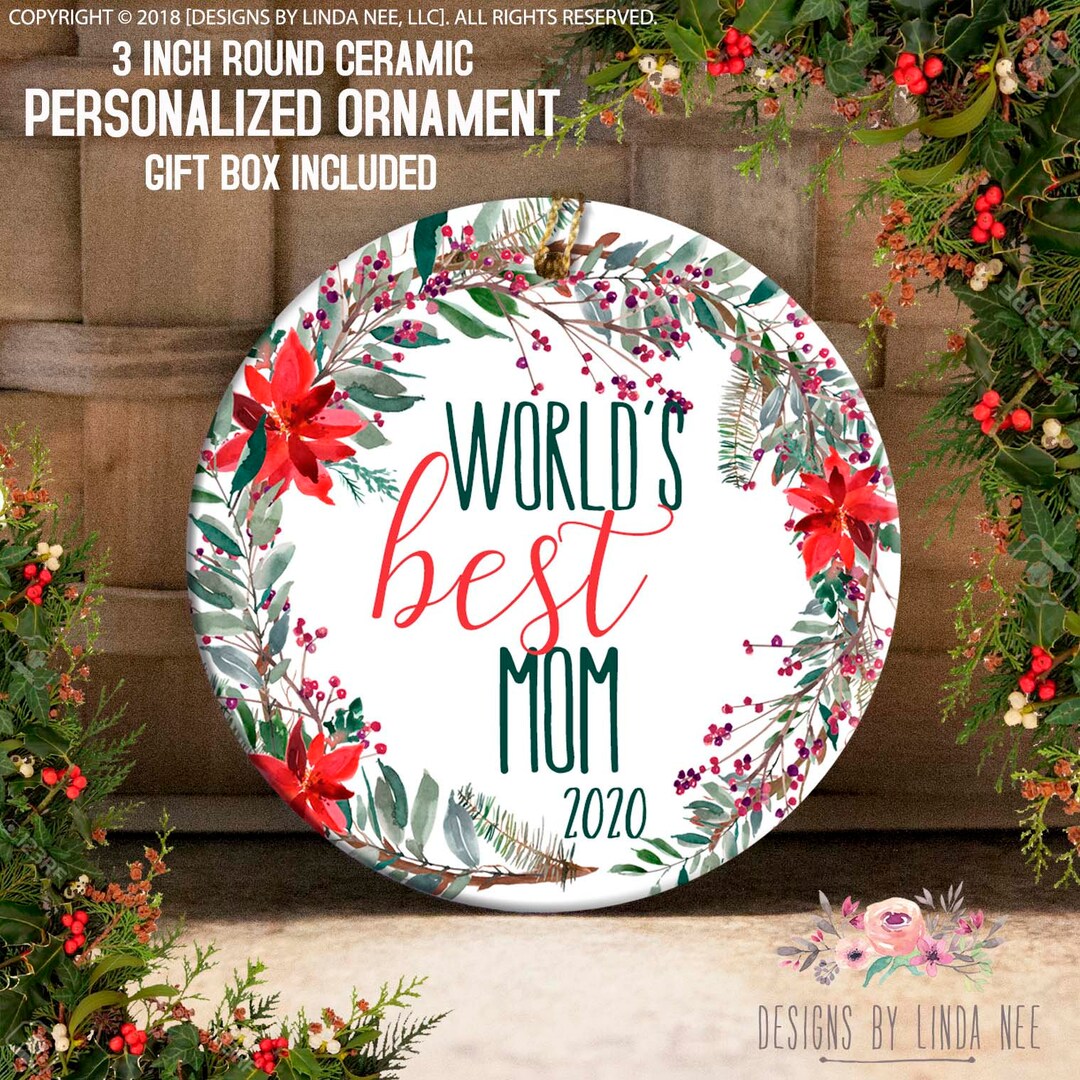 World's Greatest Mom Christmas Ornament Personalized Mommy