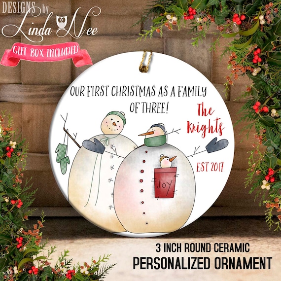 Our First Christmas as a Family of Three, Mommy and Daddy Ornament