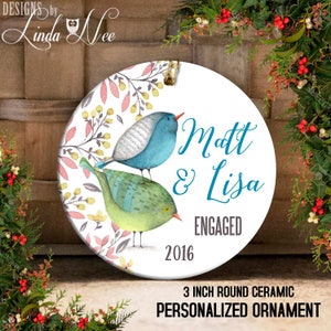 Engagement Christmas Ornament, Just Engaged Ornament Mr and Mrs Ornament Personalized Engagement Gift Bridal Shower First Christmas OCH51