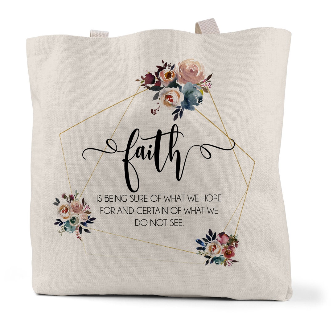 Christian Tote Bag Chemo Treatment Bag Hebrews 111 Bible Etsy