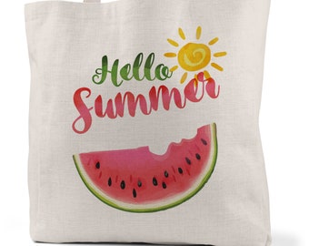Hello Summer Watermelon Tote Bag, Fun Beach Bag for all your snacks!