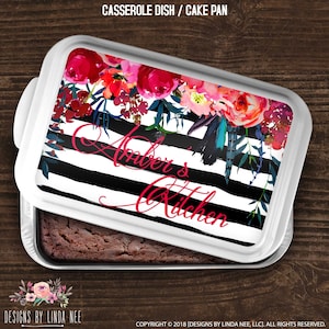Cake Pan Personalized Casserole Dish Housewarming Gift Wedding Gift Bridal Shower Gift Custom Hostess Gift Monogrammed Gift PCD10