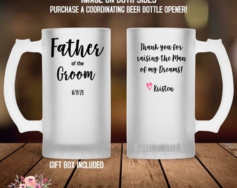 Personalized Father of the Groom Beer Mug Father of the Groom Gift Personalized Beer Mug Wedding Gift Beer Glass Father in Law Gift MPH209