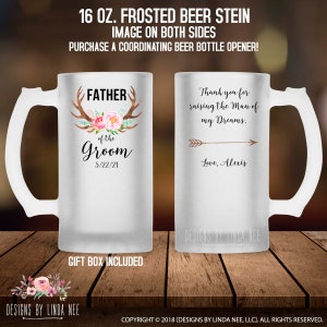 Custom Father of the Groom Beer Mug Father of the Groom Gift Personalized Beer Mug Wedding Gift Beer Glass Beer Stein MPH241
