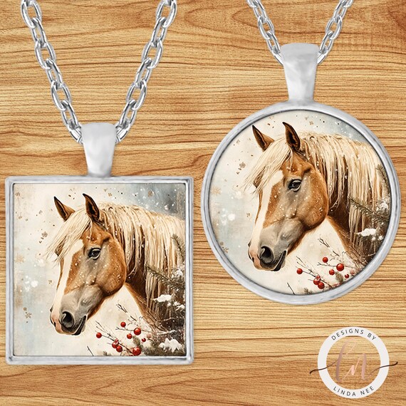 Horse Necklace, Equestrian Gift Ideas, Winter Jewelry for Women