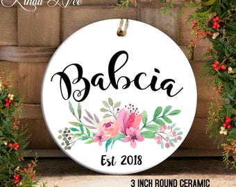 Babcia Ornament, Babcia Est Gift, Baby Reveal to Babcia Pregnancy Announcement to Babcia Babcia to be Ornament Babcia Keepsake Grandma OPH71