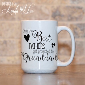 Nur die BESTEN VÄTER höher gestuft, Opa Becher, Baby offenbaren Becher, Schwangerschaftansage, Geburtsanzeige, Kaffeebecher, Tassen Baby MPH79