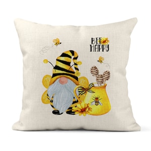 Bee Happy Pillow Etsy Canada